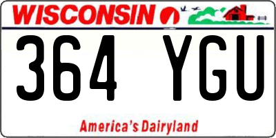 WI license plate 364YGU