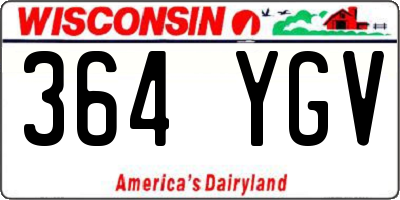 WI license plate 364YGV