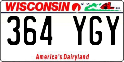 WI license plate 364YGY