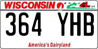 WI license plate 364YHB