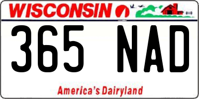 WI license plate 365NAD