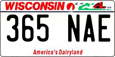 WI license plate 365NAE