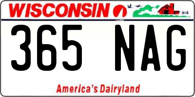 WI license plate 365NAG