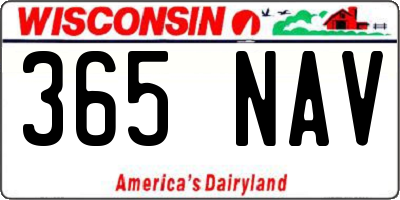 WI license plate 365NAV