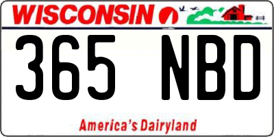 WI license plate 365NBD