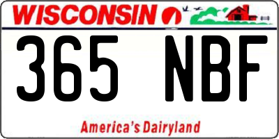 WI license plate 365NBF