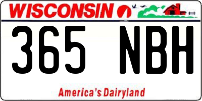 WI license plate 365NBH