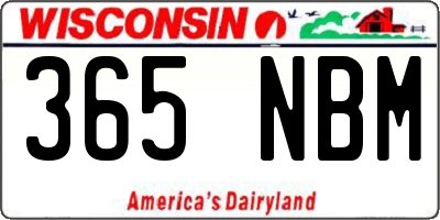 WI license plate 365NBM
