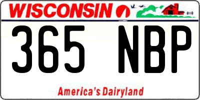 WI license plate 365NBP