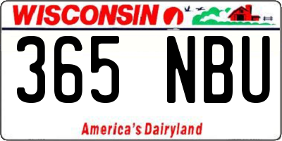 WI license plate 365NBU