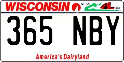 WI license plate 365NBY