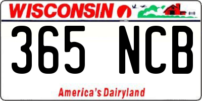 WI license plate 365NCB