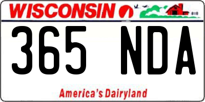 WI license plate 365NDA