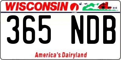 WI license plate 365NDB