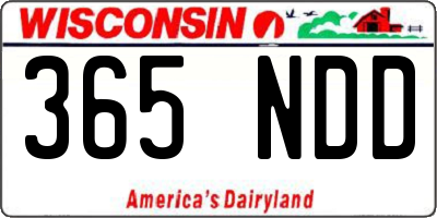 WI license plate 365NDD