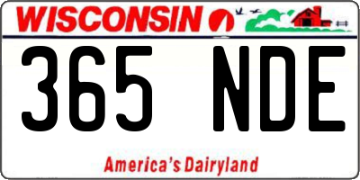 WI license plate 365NDE