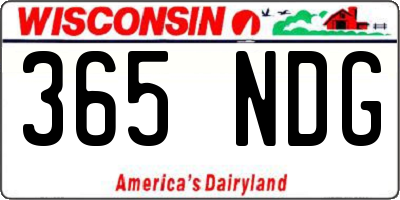 WI license plate 365NDG
