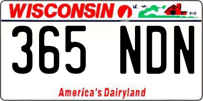 WI license plate 365NDN