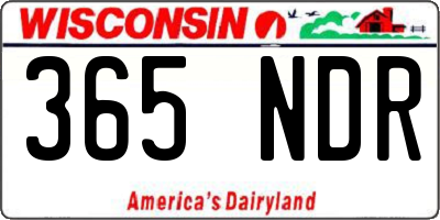 WI license plate 365NDR