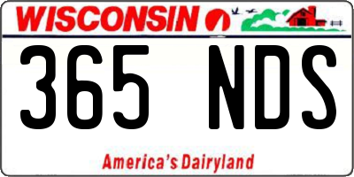 WI license plate 365NDS