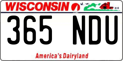 WI license plate 365NDU