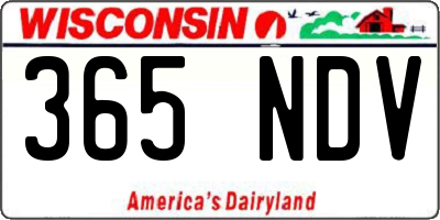 WI license plate 365NDV