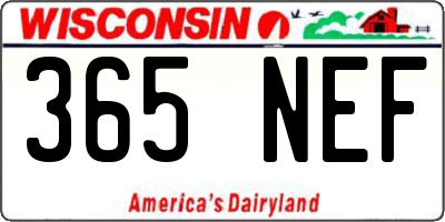 WI license plate 365NEF