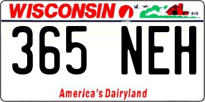 WI license plate 365NEH