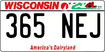 WI license plate 365NEJ
