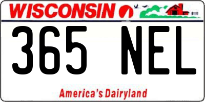 WI license plate 365NEL