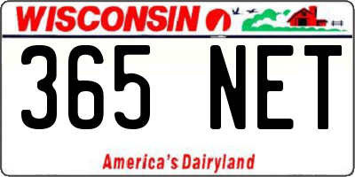 WI license plate 365NET