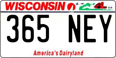 WI license plate 365NEY
