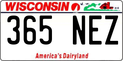WI license plate 365NEZ