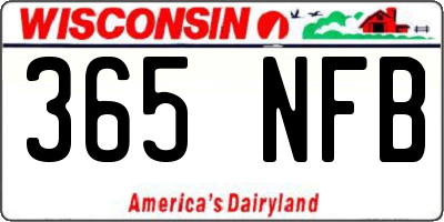 WI license plate 365NFB