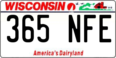 WI license plate 365NFE