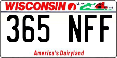 WI license plate 365NFF
