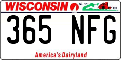 WI license plate 365NFG