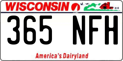 WI license plate 365NFH