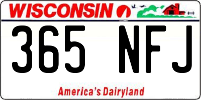 WI license plate 365NFJ