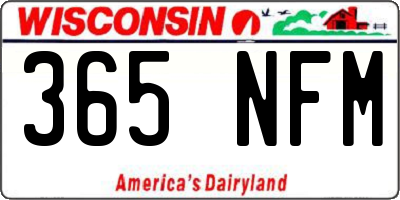 WI license plate 365NFM