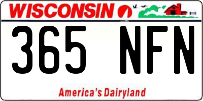 WI license plate 365NFN