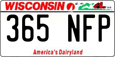 WI license plate 365NFP