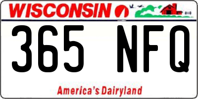 WI license plate 365NFQ
