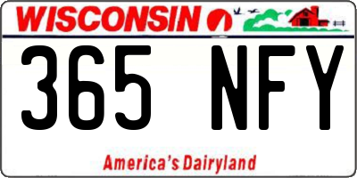 WI license plate 365NFY