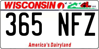 WI license plate 365NFZ