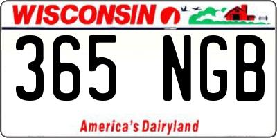 WI license plate 365NGB
