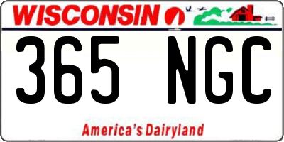 WI license plate 365NGC