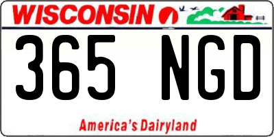 WI license plate 365NGD