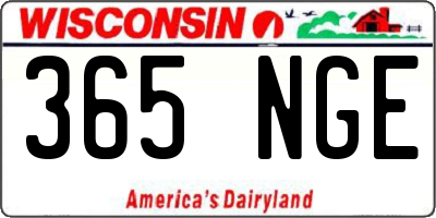 WI license plate 365NGE