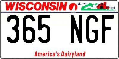 WI license plate 365NGF